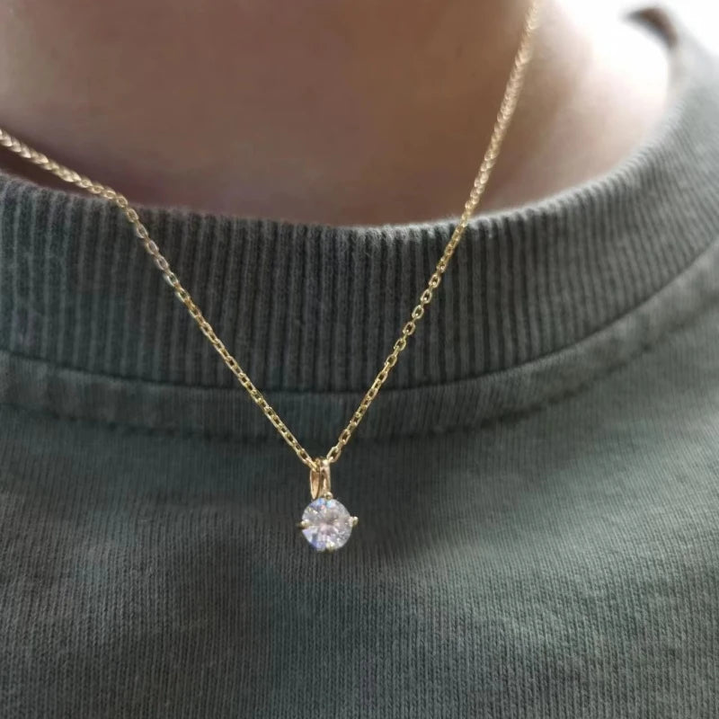 Zircon Pendant Necklace Fashion Color Crystal Clavicle Chain 14K Gold Necklace For Women Luxury Women's Jewelry Gift - Floq & Raman