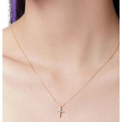 925 Sterling Silver Cute Cross JkeliPendant Simple Necklace Female Clavicle Chain Fine Jewelry For Women Gift Wholesale - Floq & Raman