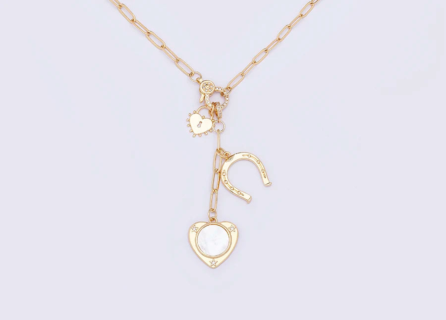 High Quality Love Heart Shape Charm Pendant Necklace For Women Female Elegant Aesthetic Chain Link Jewelry Gift Wholesale - Floq & Raman