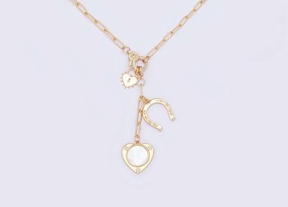 High Quality Love Heart Shape Charm Pendant Necklace For Women Female Elegant Aesthetic Chain Link Jewelry Gift Wholesale - Floq & Raman