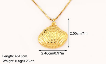 New Fashion Lucky Shell Shape Inlaid Pearl Crystal Zircon Pendant Necklace For Women Female 4 Styles Choice Jewelry Gifts - Floq & Raman