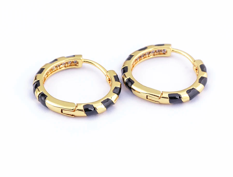 High Quality 6 Candy Colors Inlaid Zebra Stripe Pendant Fashion Earrings Enamel Oil Dripping Women's Simple French Jewelry Gifts - Floq & Raman