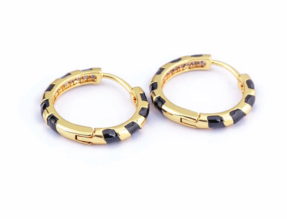 High Quality 6 Candy Colors Inlaid Zebra Stripe Pendant Fashion Earrings Enamel Oil Dripping Women's Simple French Jewelry Gifts - Floq & Raman