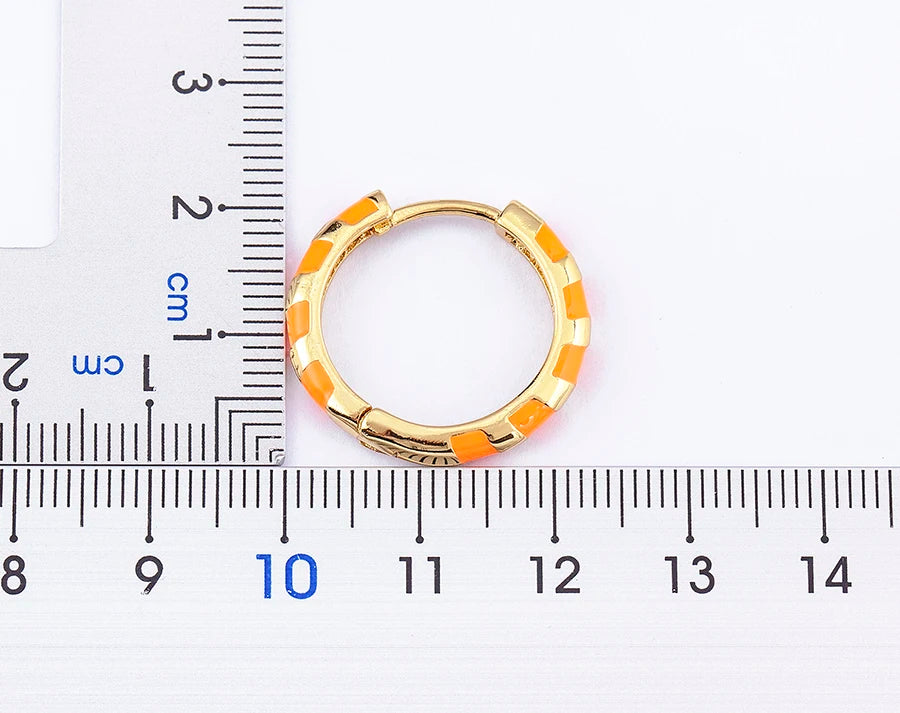 High Quality 6 Candy Colors Inlaid Zebra Stripe Pendant Fashion Earrings Enamel Oil Dripping Women's Simple French Jewelry Gifts - Floq & Raman