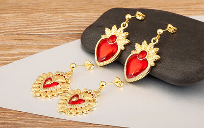 High Quality 6 Styles Sacred Heart Drop Earrings For Women Female Gorgeous Dazzling Ear Jewelry Accessories Party Gifts - Floq & Raman