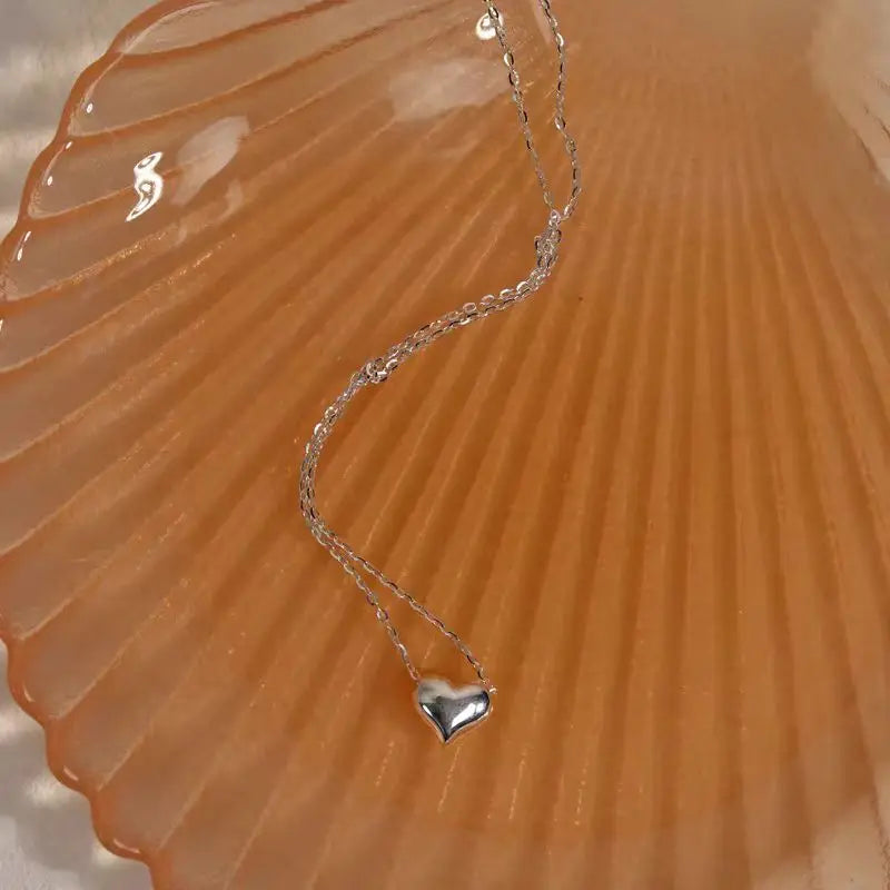 The new s925 sterling silver mini love necklace light luxury small luxury high-grade French collarbone chain women - Floq & Raman