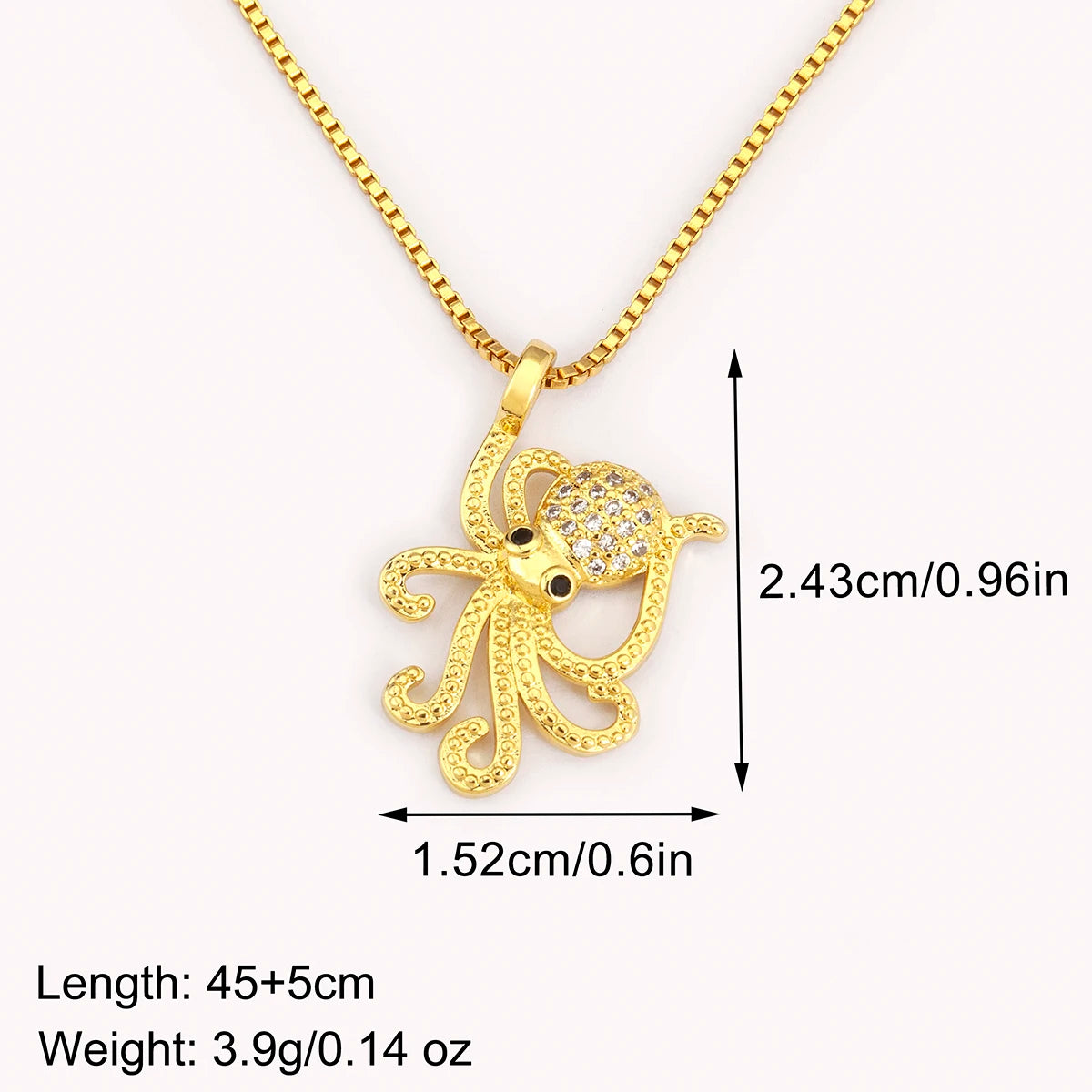 Trendy Cool Style Octopus Shape Charm Pendant Necklace For Female Male Copper Inlaid Zircon Jewelry Daily Party Gifts - Floq & Raman