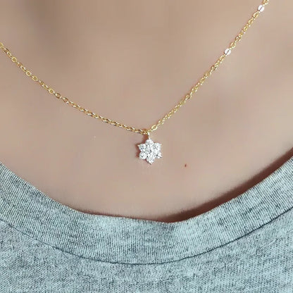 Real 925 Sterling Silver Seven star Zircon Pendant Necklaces for Women Cute Light Luxury Fine Jewelry Minimalist Plant Accessori - Floq & Raman