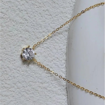 New 100% 925 Sterling Silver Necklace For Women 18K gold Plated 5A Zircon Pendant Eight Claw Necklace Money Fine Jewelry - Floq & Raman