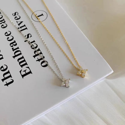 Read S925 Sterling Silver Plated 18K Gold Sparkling Zircon Flower Necklace for Women Girl Exquisite Party Jewelry Gifts - Floq & Raman