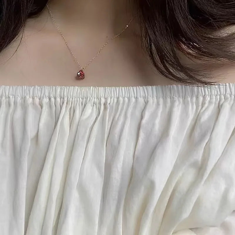 S925 Sterling Silver Heart Shaped Necklace for Women 14K Gold Plated Adjustable Length Lockbone Chain Fashion Jewelry - Floq & Raman