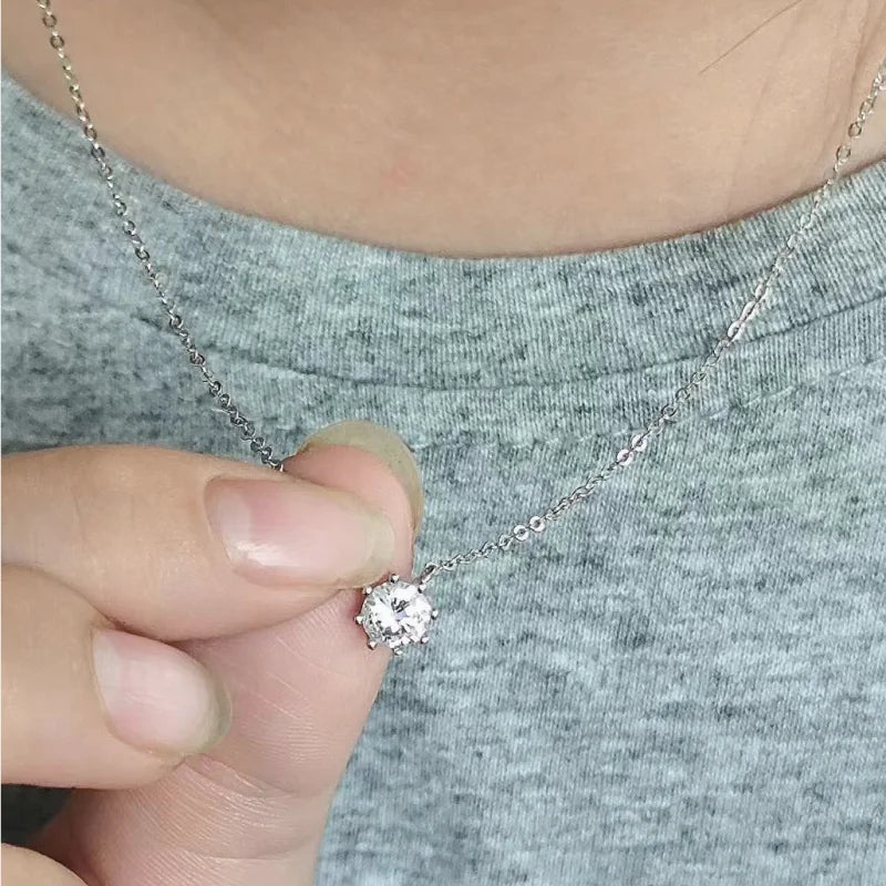 925 Sterling Silver 18k Gold Plated Necklace Versatile Single Sparkling Zircon Clavicle Chain for Women Wedding Jewelry - Floq & Raman